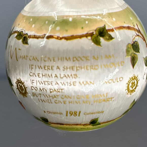 VTG Silk Christmas Ornament Baby deer Shepherd lamb Scenic American Legion 80s - Picture 8 of 16